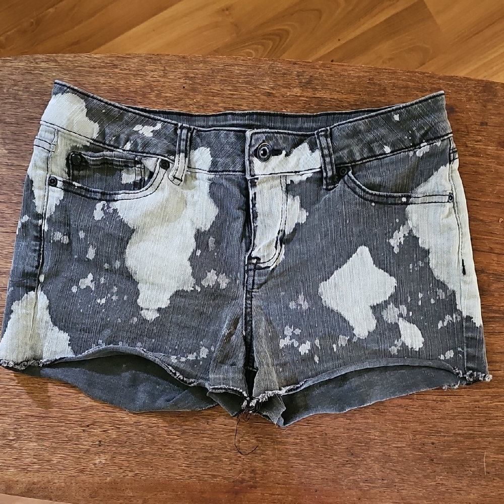 Lovesick Black and White Jean Shorts